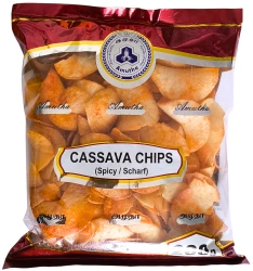 Chipsy Cassava, przekąska z manioku pikantna 200g - Amutha