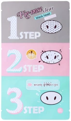 Pignose clear black head 3 step kit plastry do oczyszczania nosa z zaskórników - Holika Holika