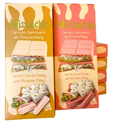 2 x Angel Hair Chocolate, zestaw czekolad z anielskim włosiem i pistacjami - biała i różowa 80g Mistachio