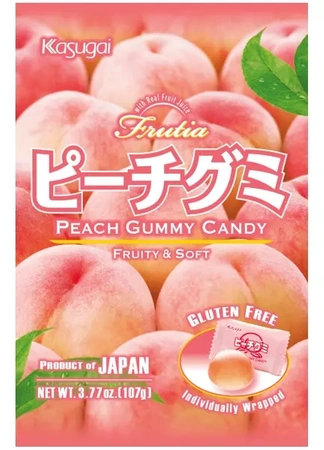 Frutia Peach Gummy, żelki o smaku brzoskwiniowym 107g - Kasugai