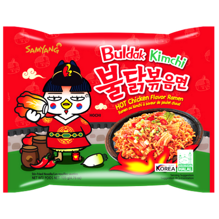 Ramyun Buldak o smaku ostrego kurczaka z kimchi, ogniście ostry 135g - Samyang