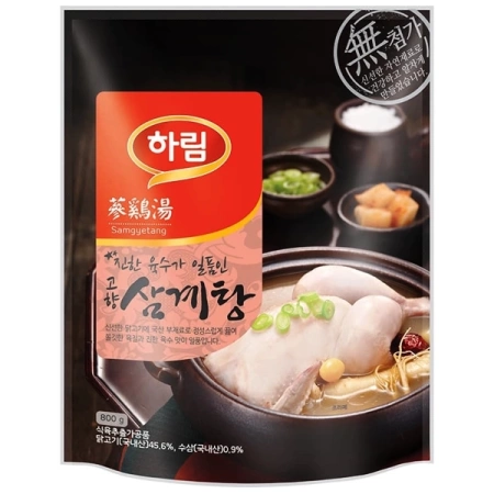 Zupa Samgyetang z żeń-szeniem, jujube i całym kurczakiem nadziewanym ryżem 800g - Harim