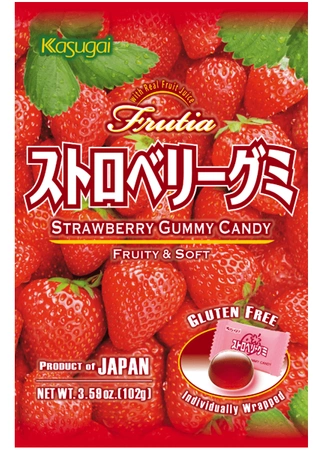 Frutia Strawberry Gummy, żelki o smaku truskawkowym 102g - Kasugai