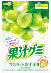 Fruit Juice Gummy Muscat 100%, żelki o smaku białych winogron 51g - Meiji