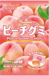 Frutia Peach Gummy, żelki o smaku brzoskwiniowym 107g - Kasugai