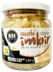 Imbir marynowany do sushi, biały 190g - Asia Kitchen