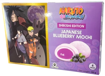 Mochi Naruto Shippuden Shikishi Edition Blueberry, ryżowe ciasteczka z nadzieniem jagodowym 180g - Bamboo House