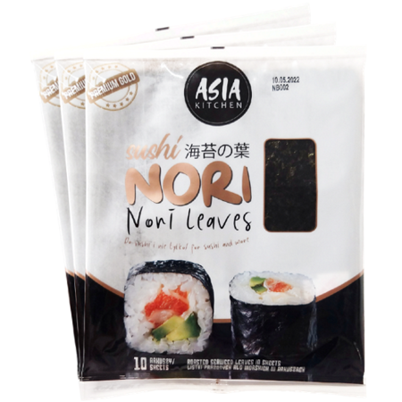 Algi Sushi Nori Premium Gold 3 x 10 szt - Asia Kitchen