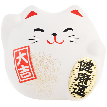 Figurka Maneki neko, japoński kot szczęścia biały 5,5cm - Tokyo Design Studio