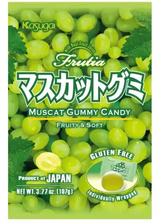 Frutia Muscat Gummy, żelki o smaku winogron Muscat 107g - Kasugai