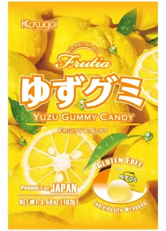 Frutia Yuzu Gummy, żelki o smaku cytrusowym 102g - Kasugai