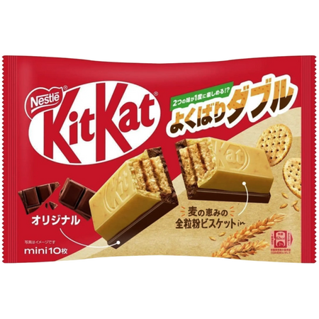KitKat Mini Double Wholegrain Biscuit z herbatnikami, torebka 10 szt. - Nestlé