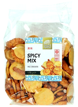 Krakersy ryżowo-kukurydziane Arare snack mix Spicy Hot 175g - Golden Turtle Brand