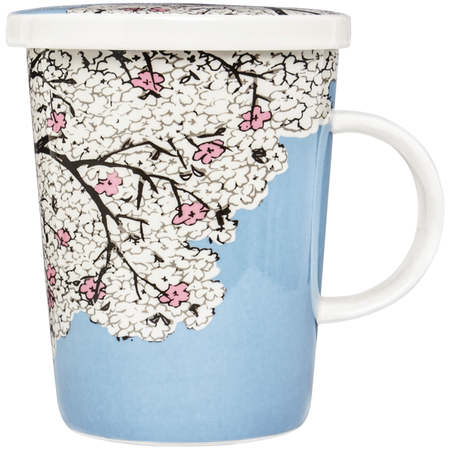 Kubek do herbaty z filtrem, porcelanowy Kwiat Migdału 300ml - Royal Tea