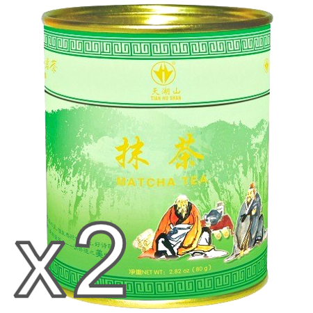 Matcha, sproszkowana zielona herbata w puszce 80g x 2 - Tian Hu Shan