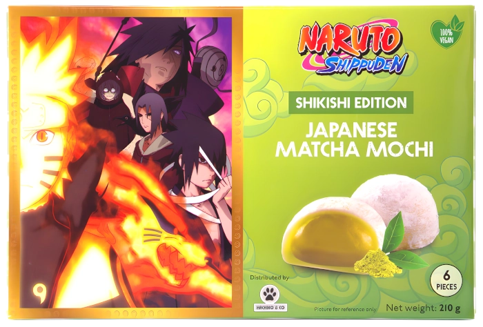 Mochi Naruto Shippuden Shikishi Edition Matcha, ryżowe ciasteczka z zieloną herbatą 210g - Bamboo House