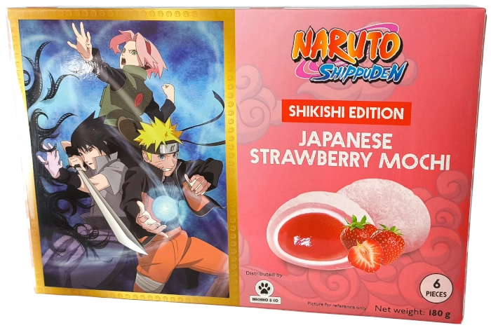 Mochi Naruto Shippuden Shikishi Edition Strawberry, ryżowe ciasteczka z nadzieniem truskawkowym 180g - Bamboo House