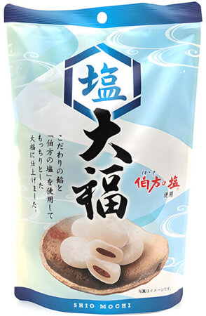 Mochi Shio-Daifuku, ryżowe ciasteczka z fasolą i solą 130g - Seiki