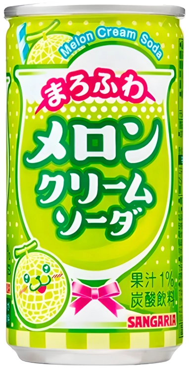 Napój gazowany mleczny Maro-Fuwa Melon Cream Soda smak melonowy 190ml - Sangaria