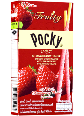 Paluszki Pocky Fruity Truskawkowy Krem 35g - Glico