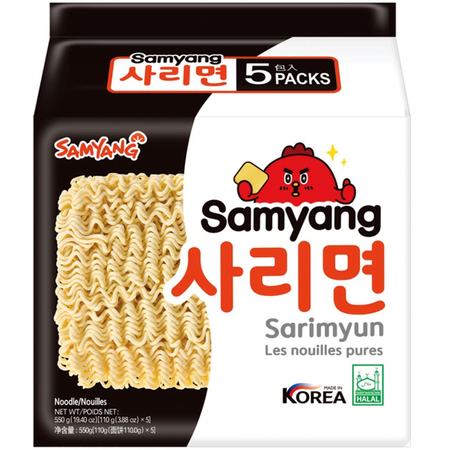 Plain Noodle Only Sarimyun, makaron instant bez dodatków 5 x 110g - Samyang