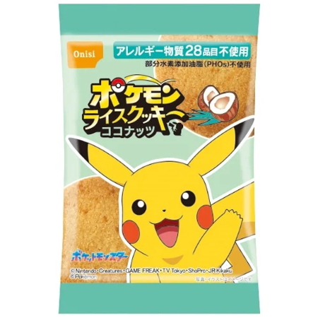 Pokemon Rice Cookie Coconut, bezglutenowe ciasteczko ryżowe o smaku kokosowym 8g - Pokemon x Onisi