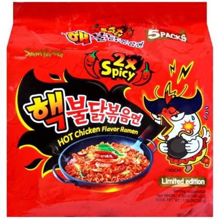 Ramyun o smaku ostrego kurczaka 2xSpicy, bombowo ostry 5 x 140g - Samyang