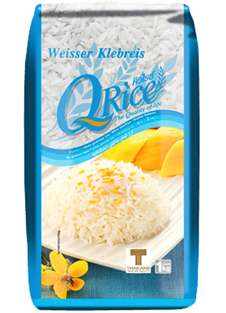 Ryż biały kleisty, długoziarnisty 1kg - QRice