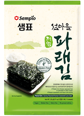 Snacki Parae Gim z alg morskich o zmniejszonej zawartości soli 20g - Sempio