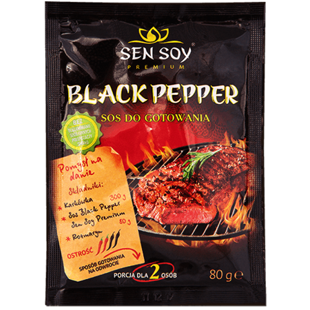 Sos Black Pepper do gotowania, pikantny 80g - Sen Soy
