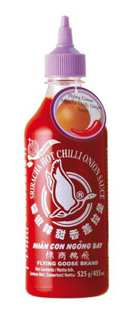 Sos chili Sriracha z cebulą, ostry (55% chili) 455ml - Flying Goose