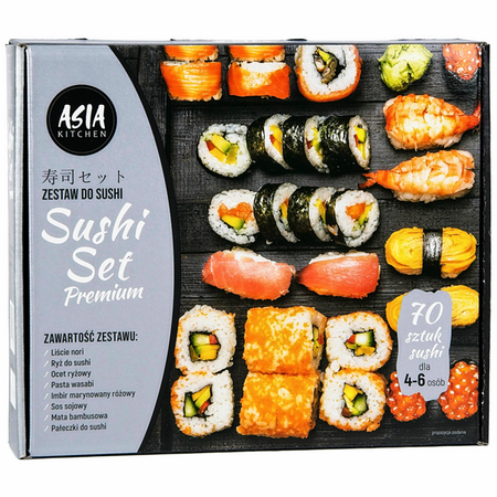 Sushi Set Silver Premium, zestaw do sushi dla 4-6 osób - Asia Kitchen