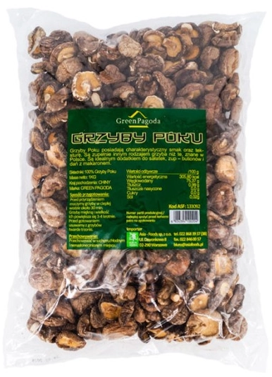 Suszone grzyby Shiitake Poku całe, 2,5-4cm 1kg - Green Pagoda