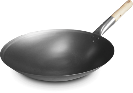 Wok stalowy z okrągłym dnem śr. 40cm (16 cali) - Emro Aziatica