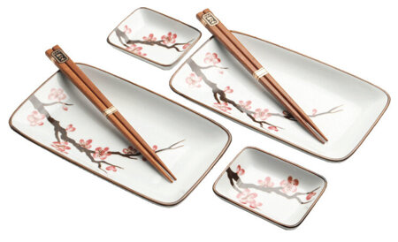Zestaw do sushi Sakura kwiaty wiśni, 6 elementów - Emro Aziatica