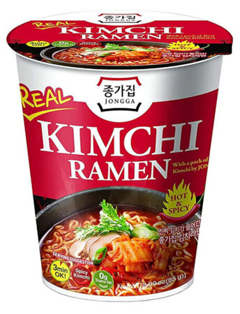 Zupa Kimchi ramen Hot & Spicy z prawdziwym kimchi kubek 82,5g - Jongga