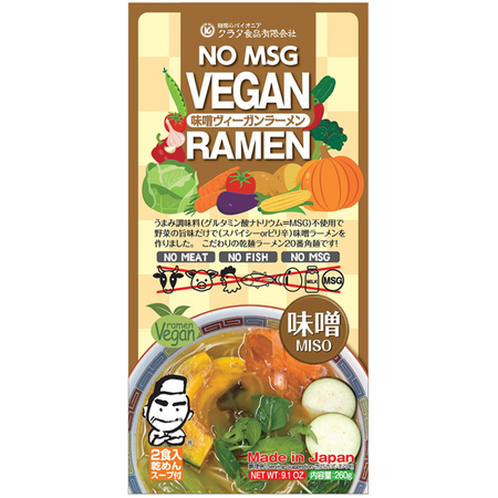 Zupa No MSG Vegan Miso Ramen, łagodna (2 x 130g) 260g - Kurata