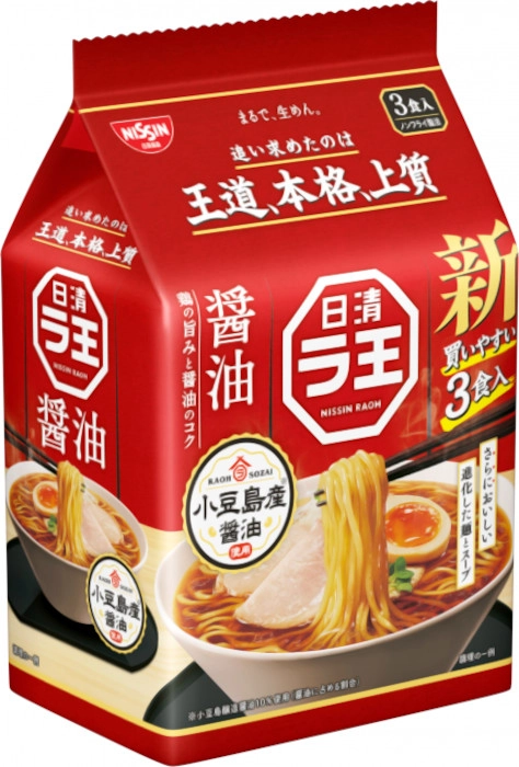 Zupa Raoh Shoyu Ramen o smaku kurczaka i sosu sojowego 3 x 101g - Nissin