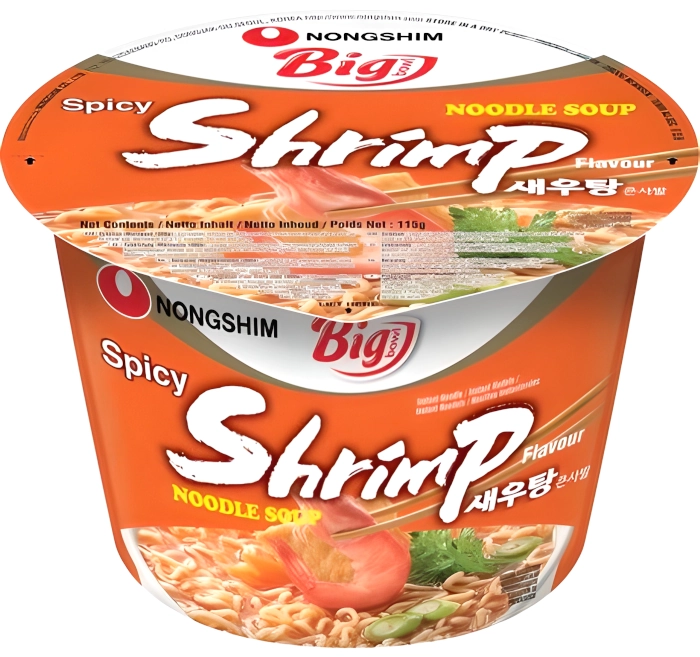 Zupa instant Spicy Shrimp Ramyun o smaku krewetkowym, pikantna 115g - Nongshim